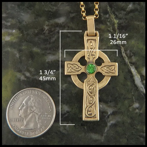 Celtic Abbey Cross Pendant in 14K Gold