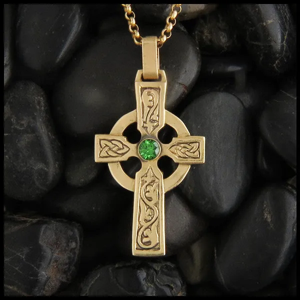 Celtic Abbey Cross Pendant in 14K Gold