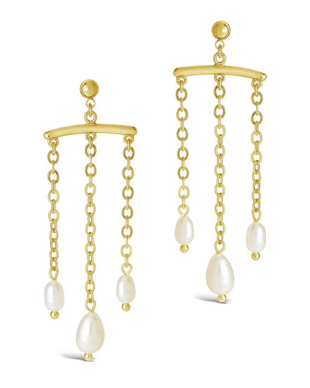 Chains & Pearls Chandelier Drop Earrings