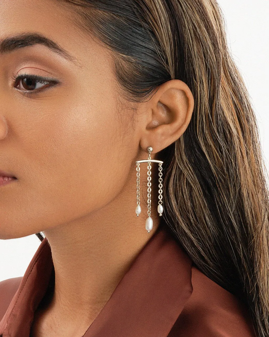 Chains & Pearls Chandelier Drop Earrings