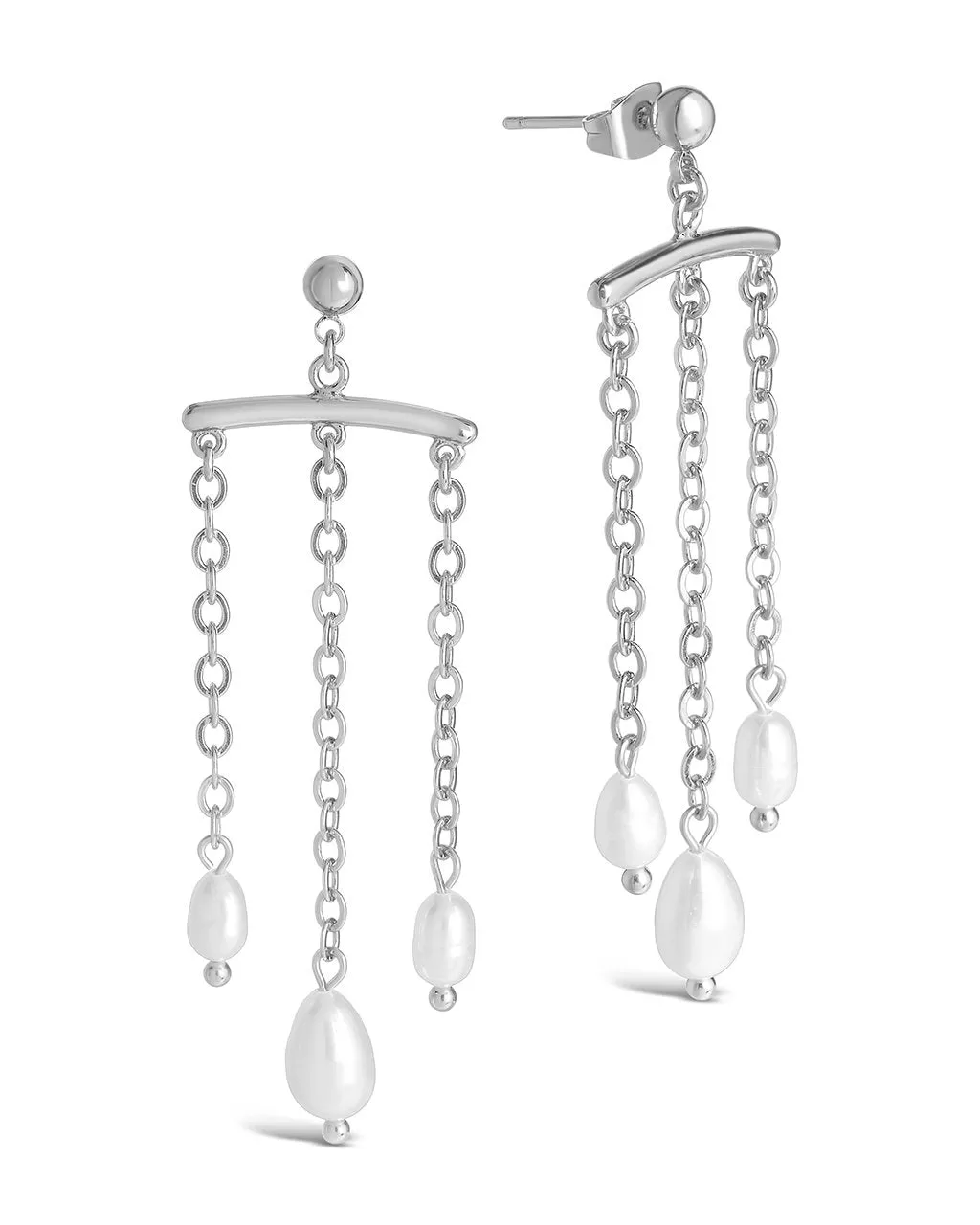 Chains & Pearls Chandelier Drop Earrings