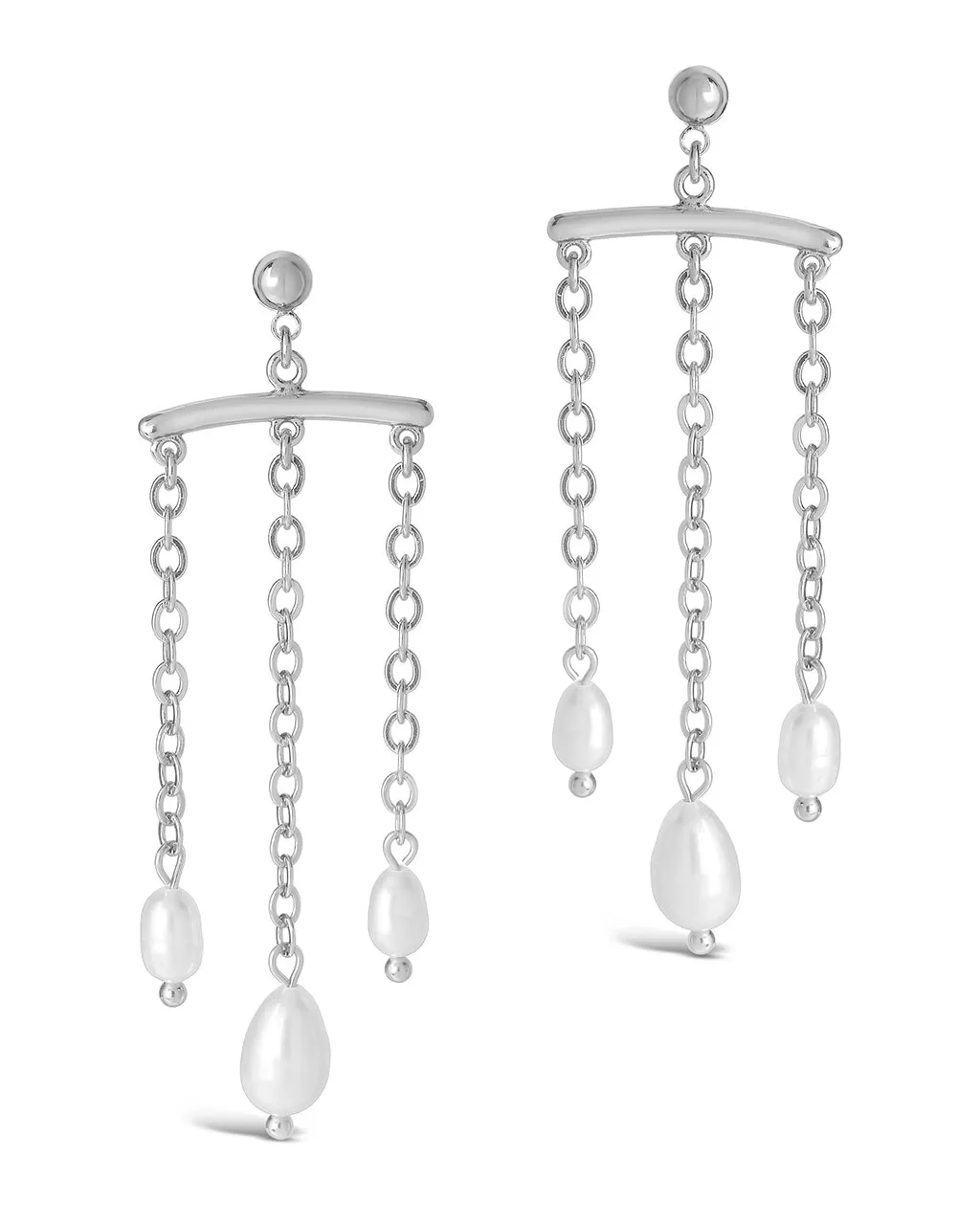Chains & Pearls Chandelier Drop Earrings