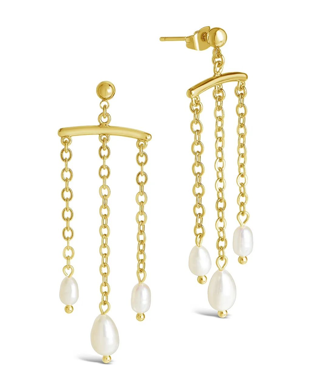 Chains & Pearls Chandelier Drop Earrings