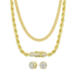 Chains & Stud Earrings Set