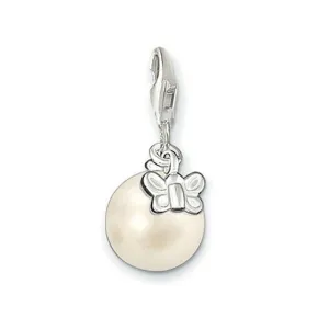 Charm 0558 Pearl With Butterfly
