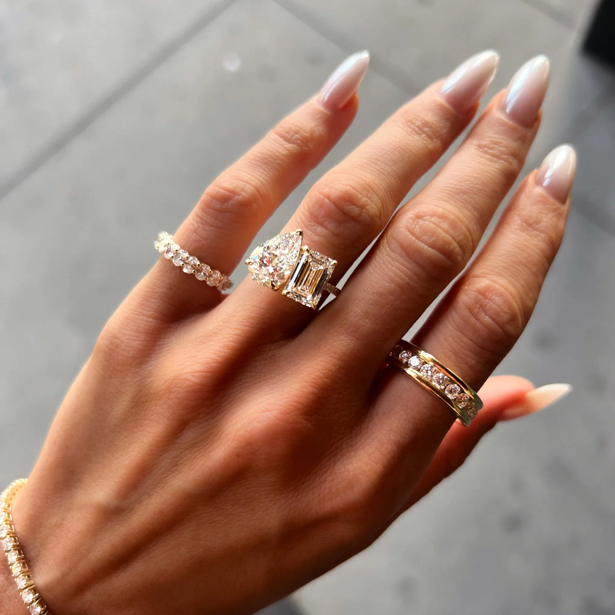 Chunky Channel Set Halfway Wedding band