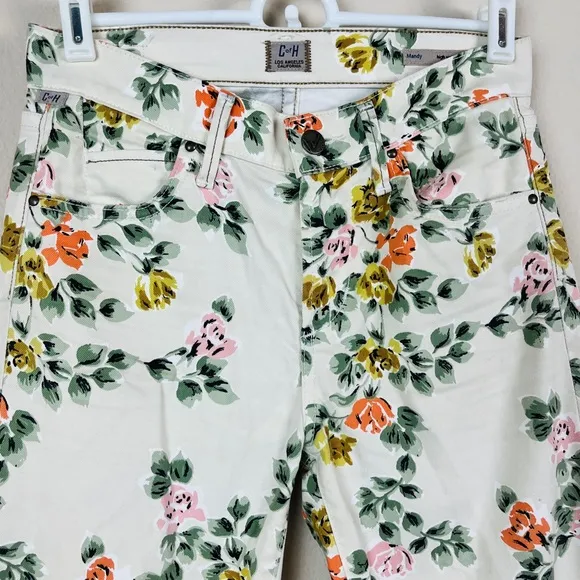 Citizens of Humanity Mandy High Waist Retro Slim Roll Up Floral Jeans Size 31
