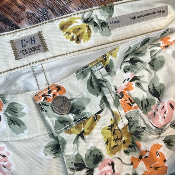 Citizens of Humanity Mandy High Waist Retro Slim Roll Up Floral Jeans Size 31