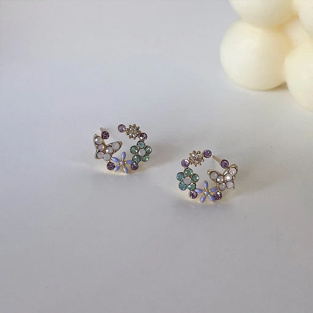 [Clearance] Flower Butterfly Stud Earrings - Lucy