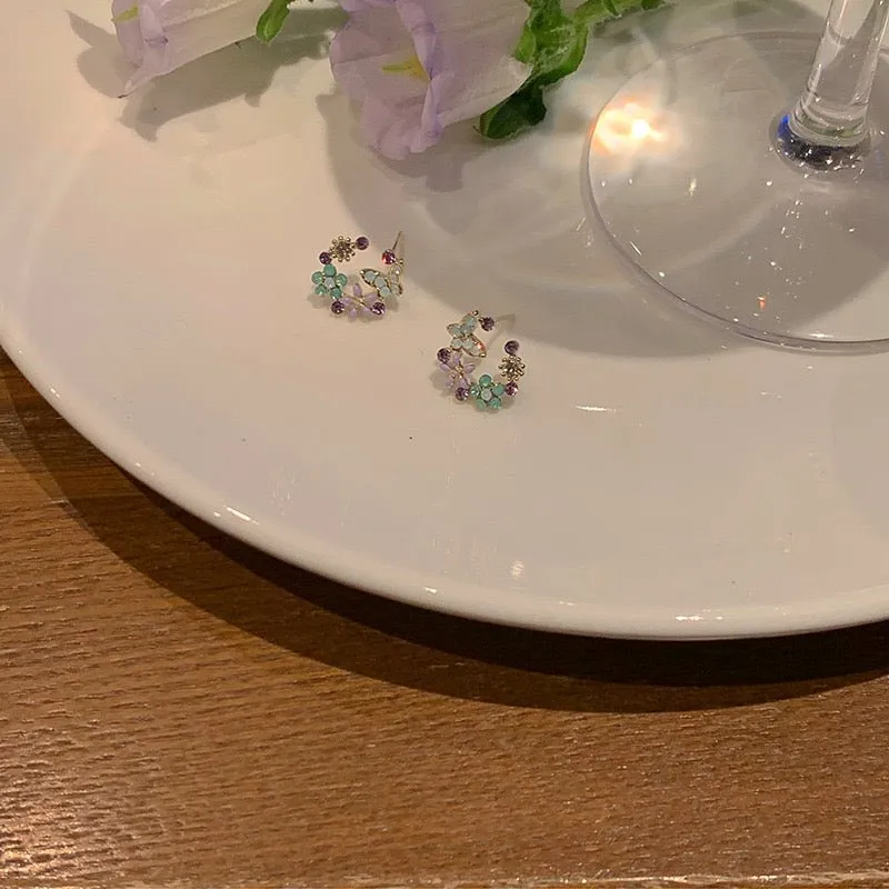 [Clearance] Flower Butterfly Stud Earrings - Lucy
