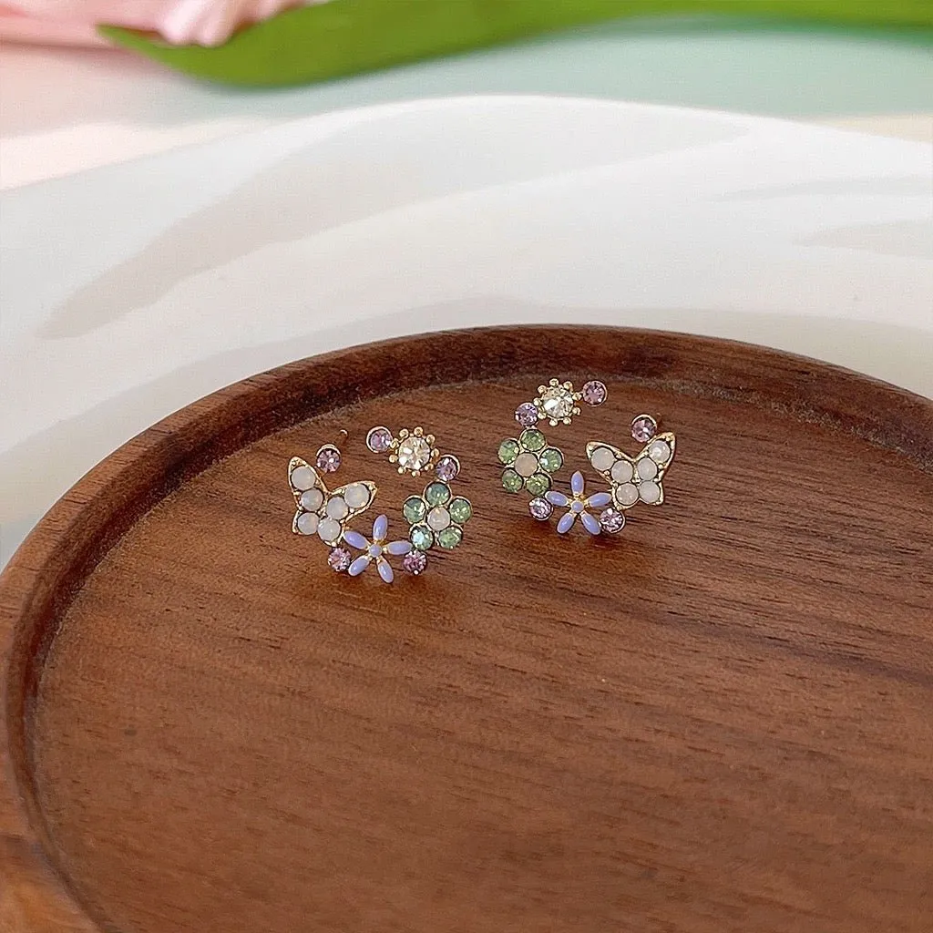 [Clearance] Flower Butterfly Stud Earrings - Lucy