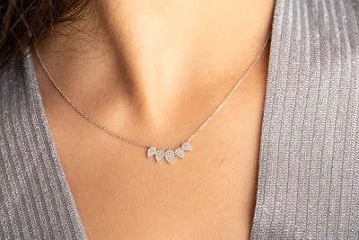 Cluster diamond graded pear shapes necklace