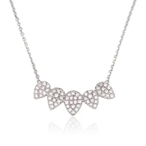 Cluster diamond graded pear shapes necklace