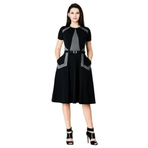 Colorblock Cotton Knit Midi Dress