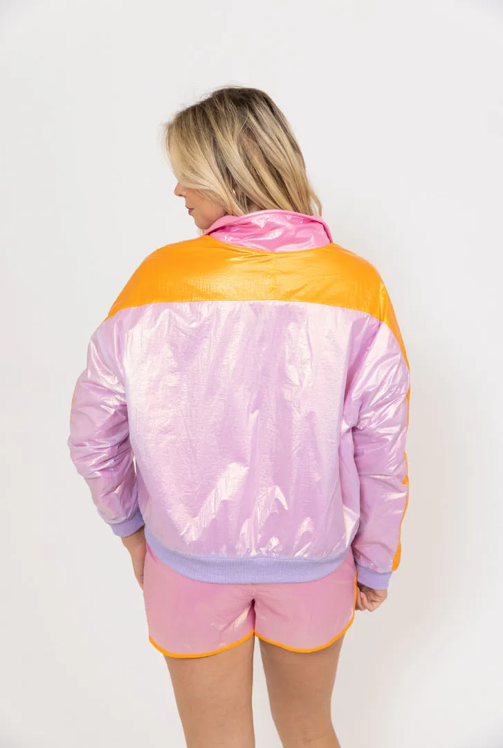 Colorblock Retro Smock Waist Track Short