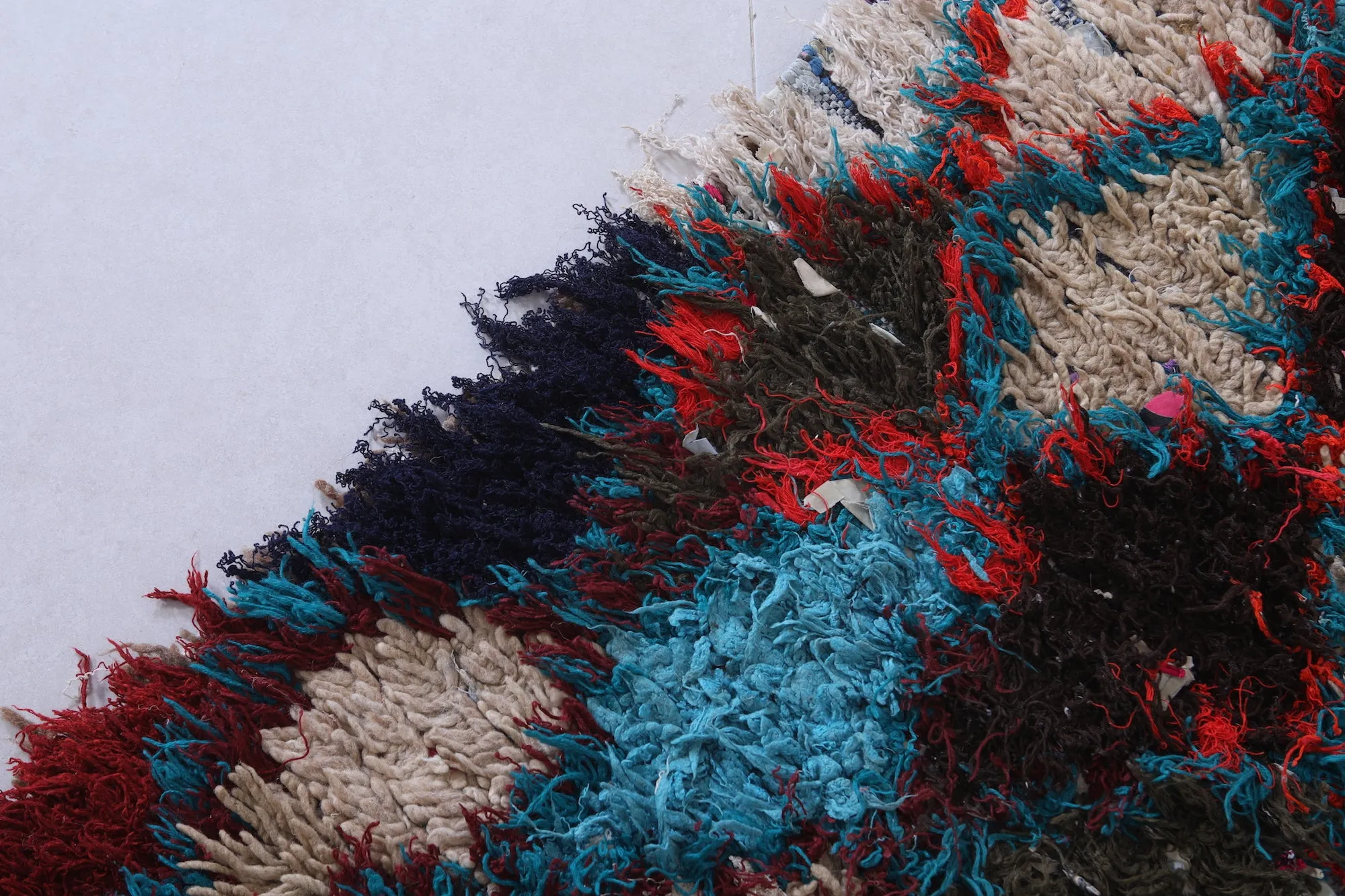 Colorful Moroccan Rug - Handwoven 2.3ft x 5.1ft | Bold Tribal Design