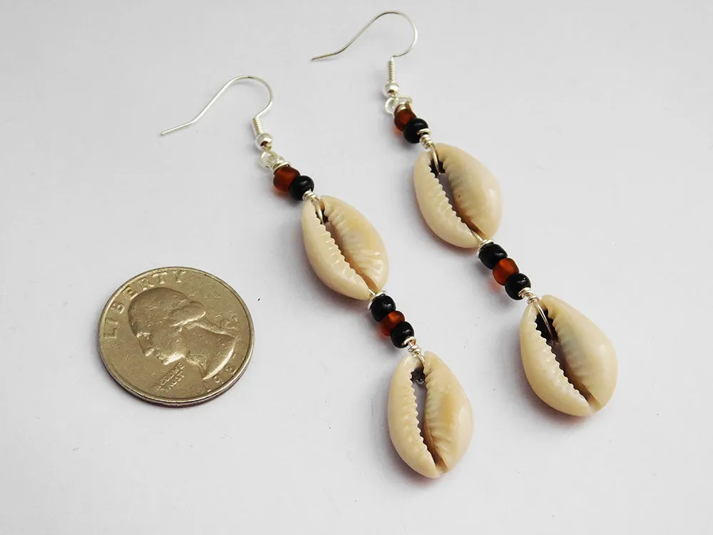 Cowrie Shell Earrings African Jewelry Ethnic Women
