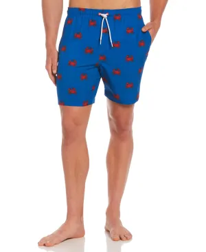 Crab Print Swim Trunks