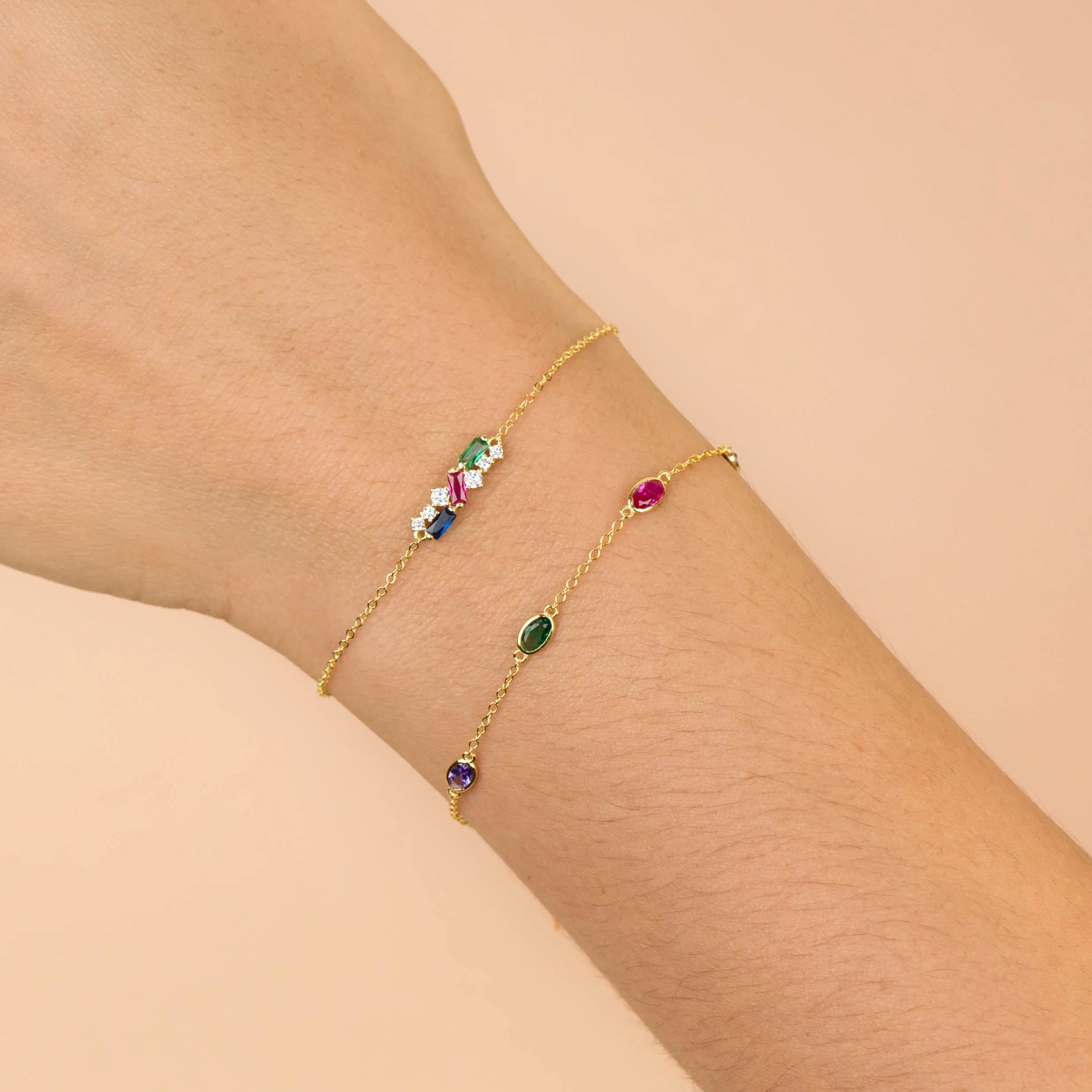 CZ Multi Color Oval Bracelet