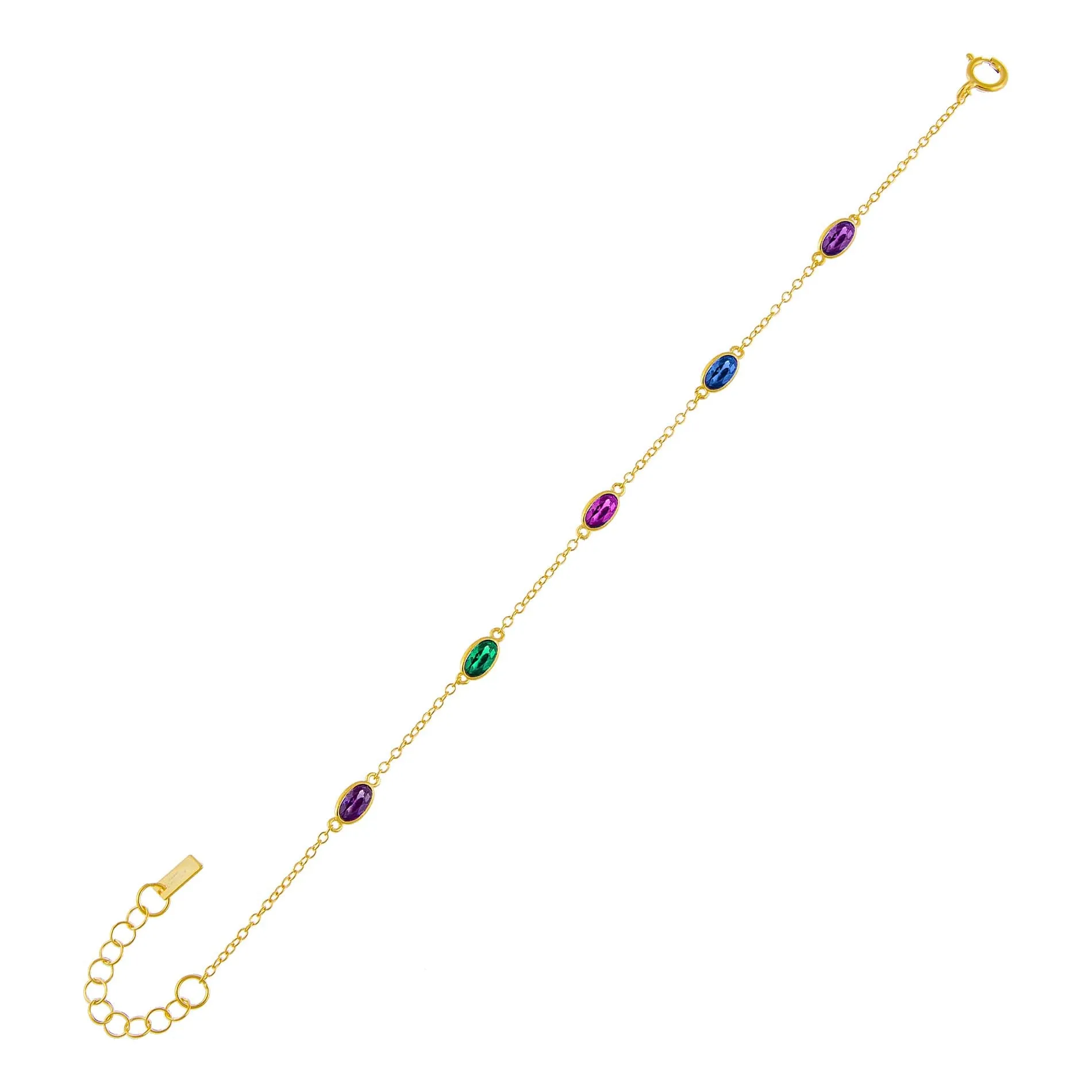 CZ Multi Color Oval Bracelet