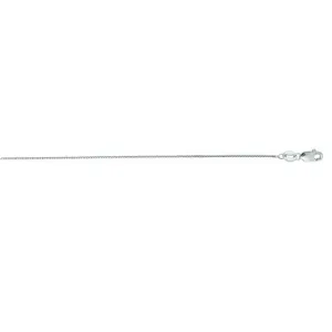 Dainty 20” White Gold 0.6mm Box Chain Necklace with Lobster Clasp