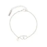 Dainty Bracelet - Silver Double Heart