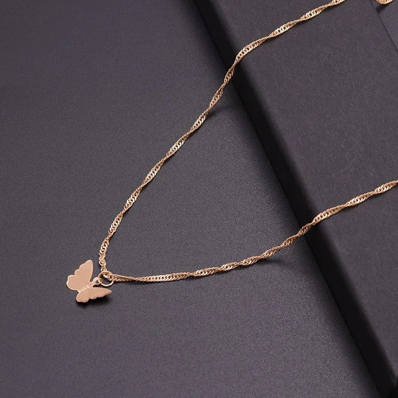 Dainty Butterfly Chain Necklace