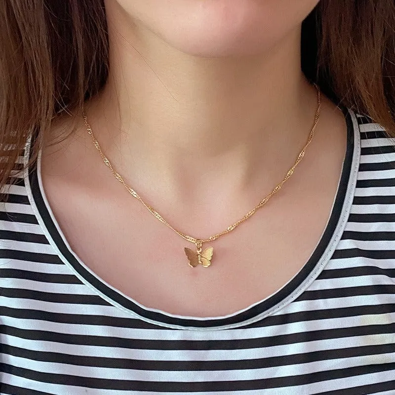 Dainty Butterfly Chain Necklace