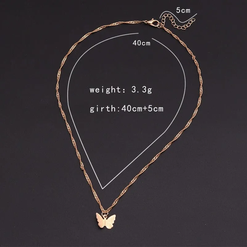 Dainty Butterfly Chain Necklace