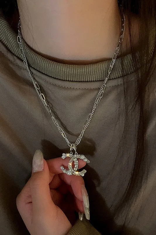 Dainty Double C Gold Plated Necklace