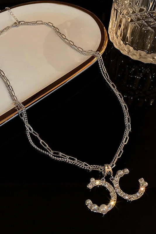Dainty Double C Gold Plated Necklace