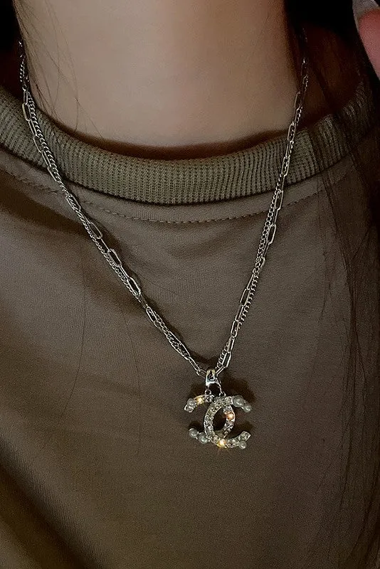 Dainty Double C Gold Plated Necklace