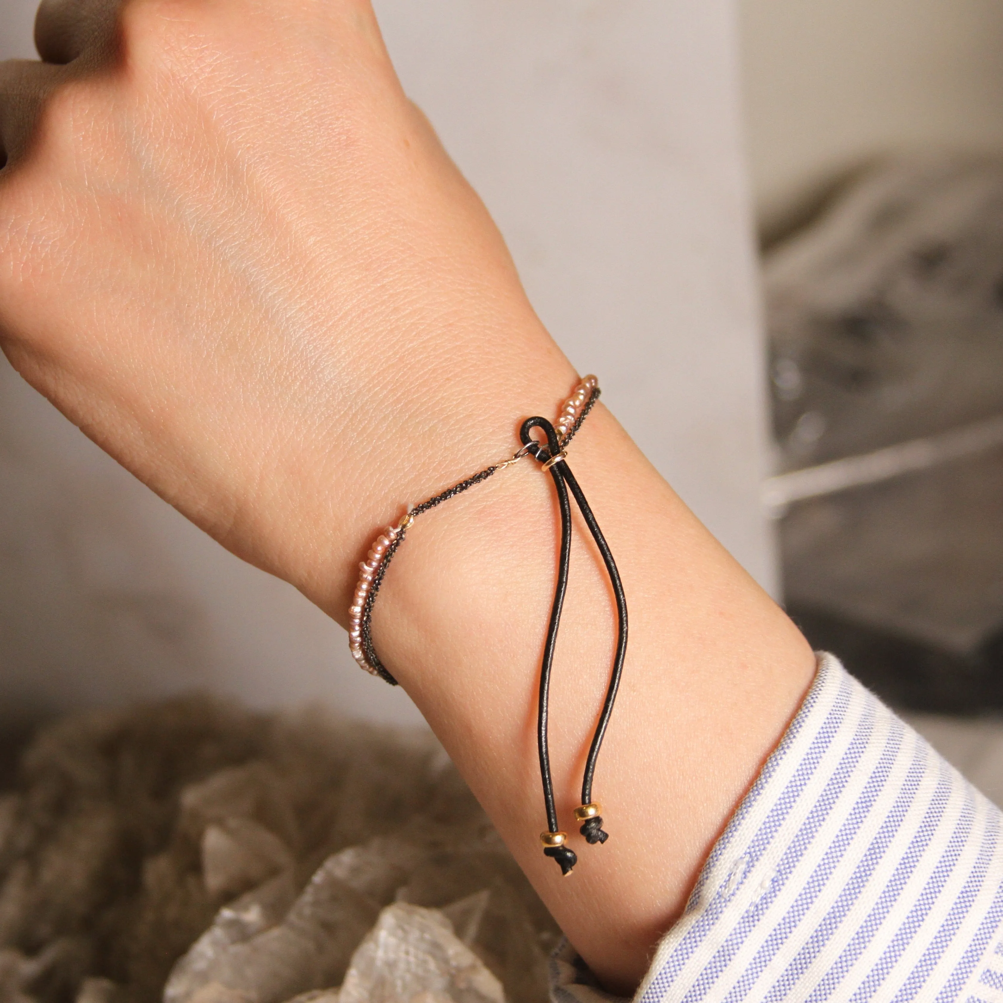 Dainty Double Strand Pearl Bracelet