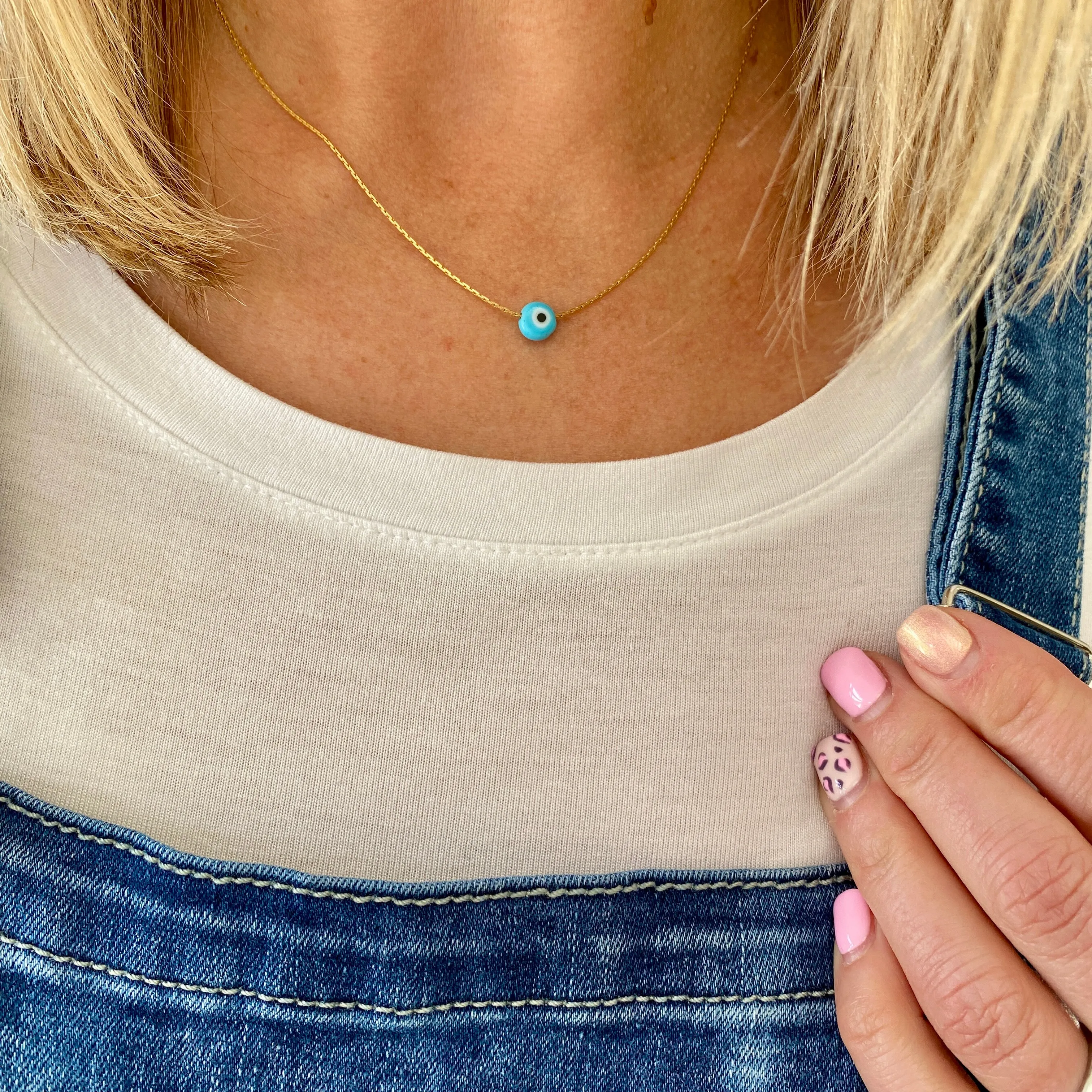 Dainty Gold Evil Eye Necklace