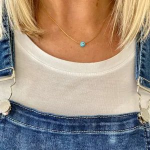 Dainty Gold Evil Eye Necklace