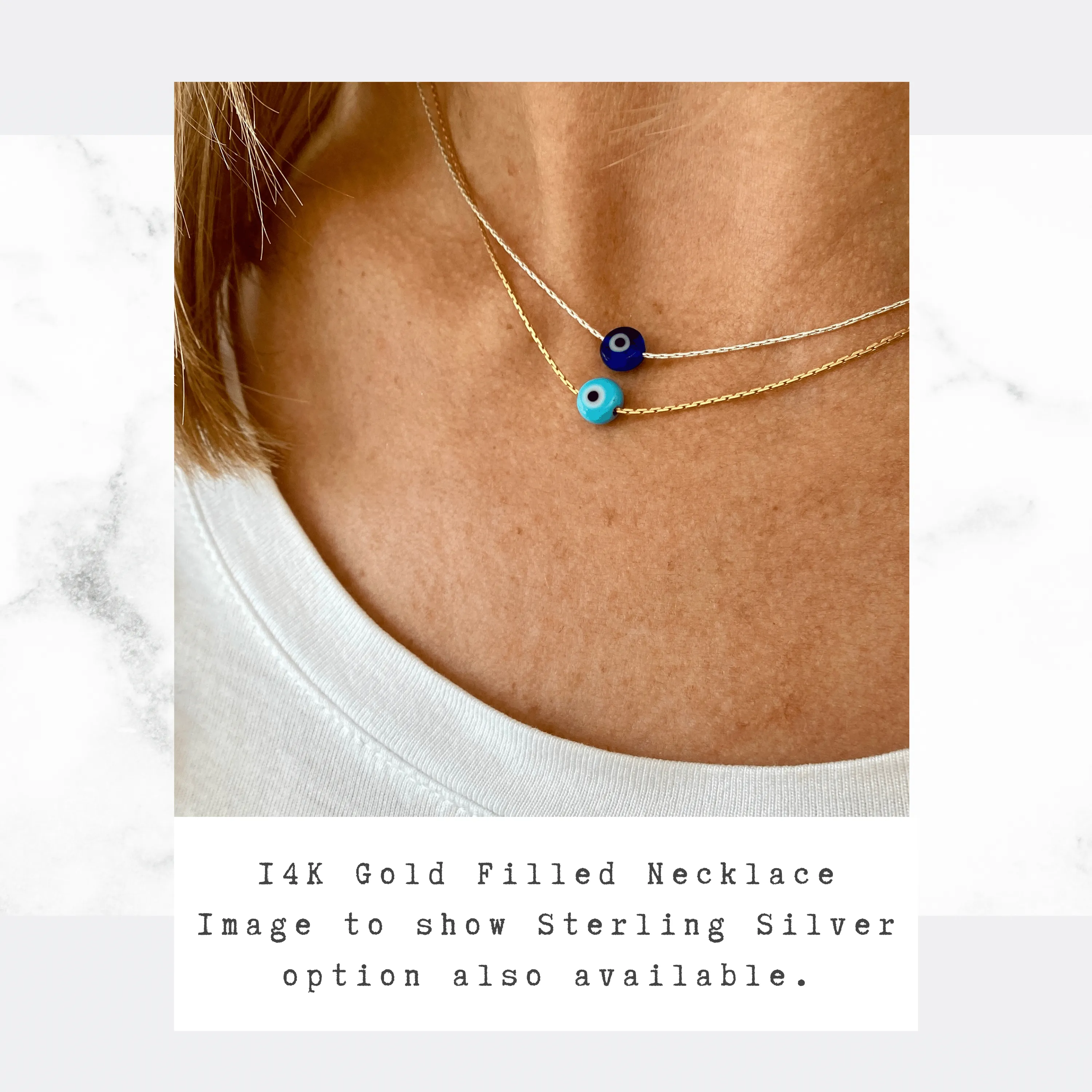 Dainty Gold Evil Eye Necklace