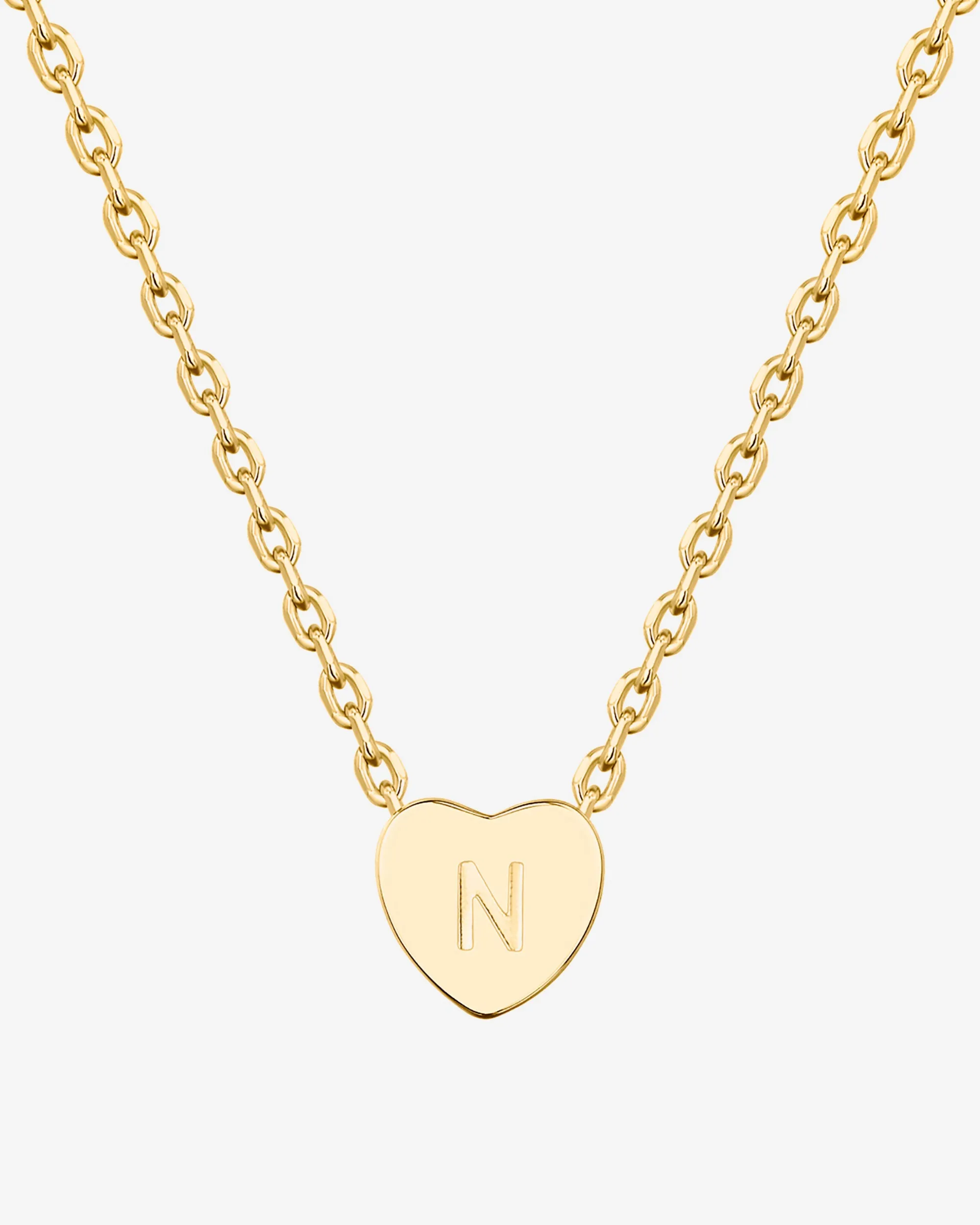 Dainty Heart Initial Necklace