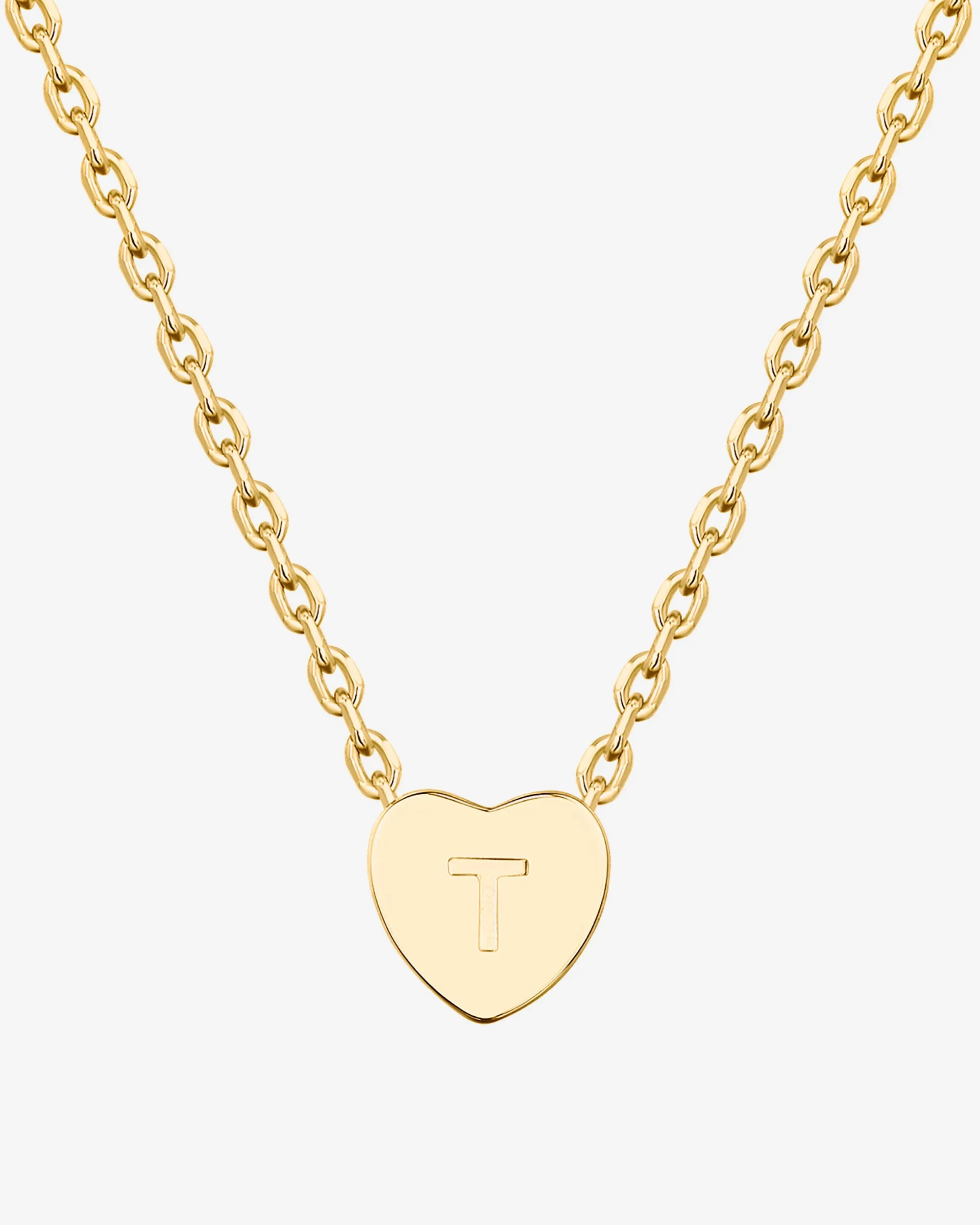 Dainty Heart Initial Necklace