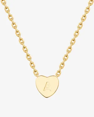 Dainty Heart Initial Necklace