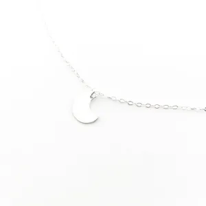 Dainty Moon Necklace | Silver