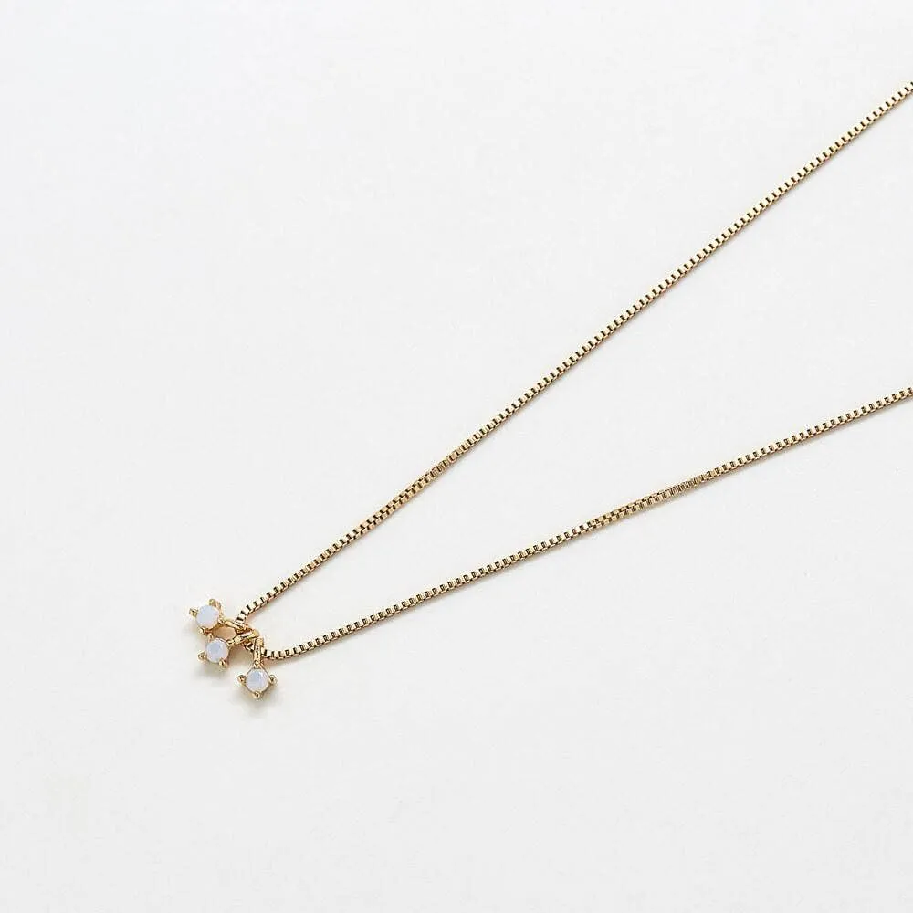 Dainty Opal Cluster Necklace