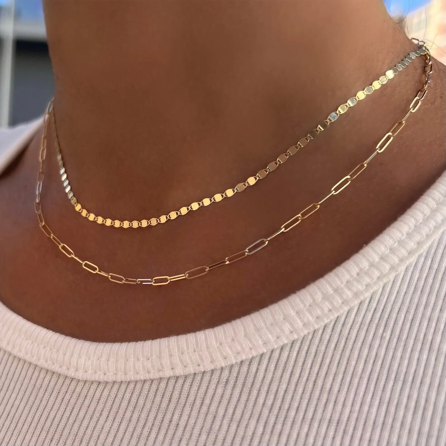 Dainty Paper Clip Chain Necklace