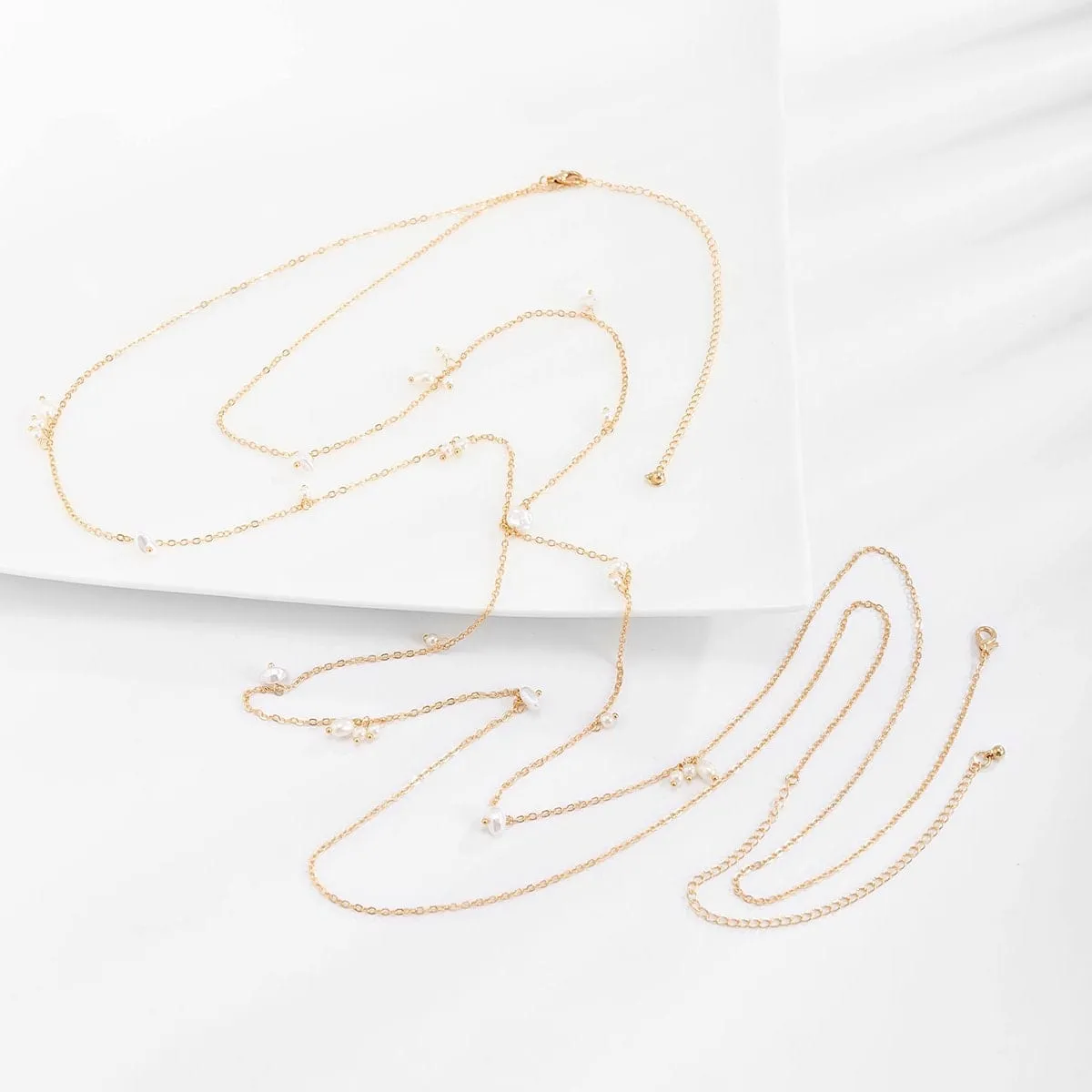 Dainty Pearl Charm Layering Bikini Body Chain