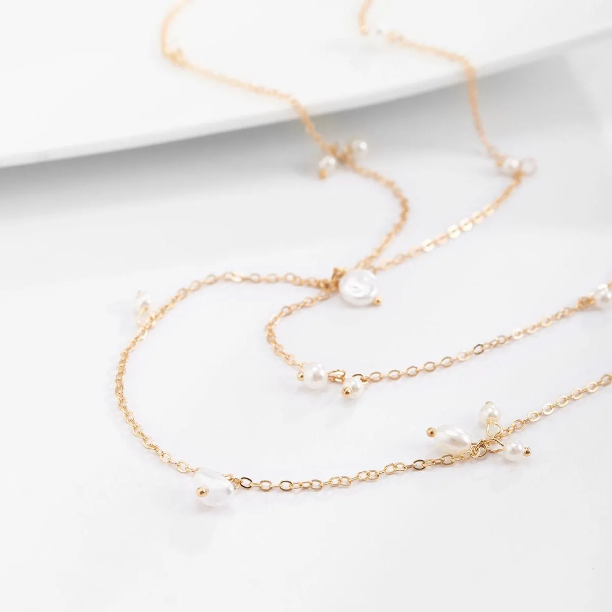 Dainty Pearl Charm Layering Bikini Body Chain