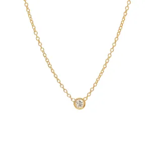 Dainty Single Diamond Necklace