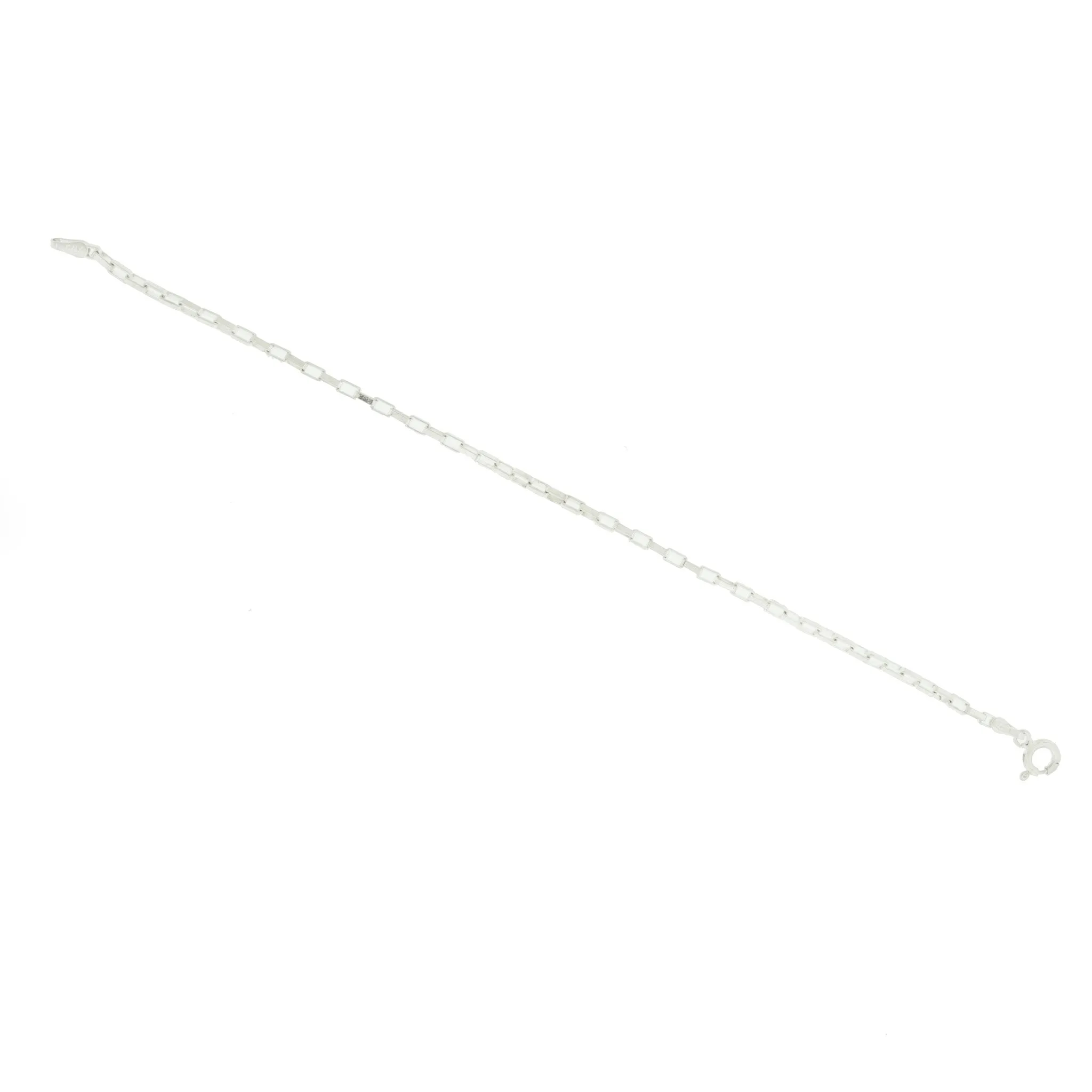 Dainty Square Chain Link Sterling Silver Bracelet
