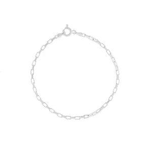 Dainty Square Chain Link Sterling Silver Bracelet