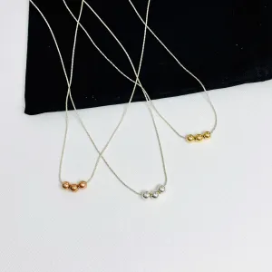 Dainty Three Bead Necklace