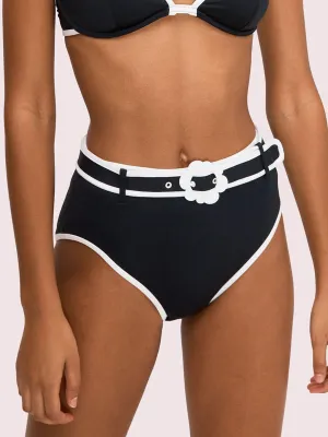 Daisy Buckle High Waist Bottom Black