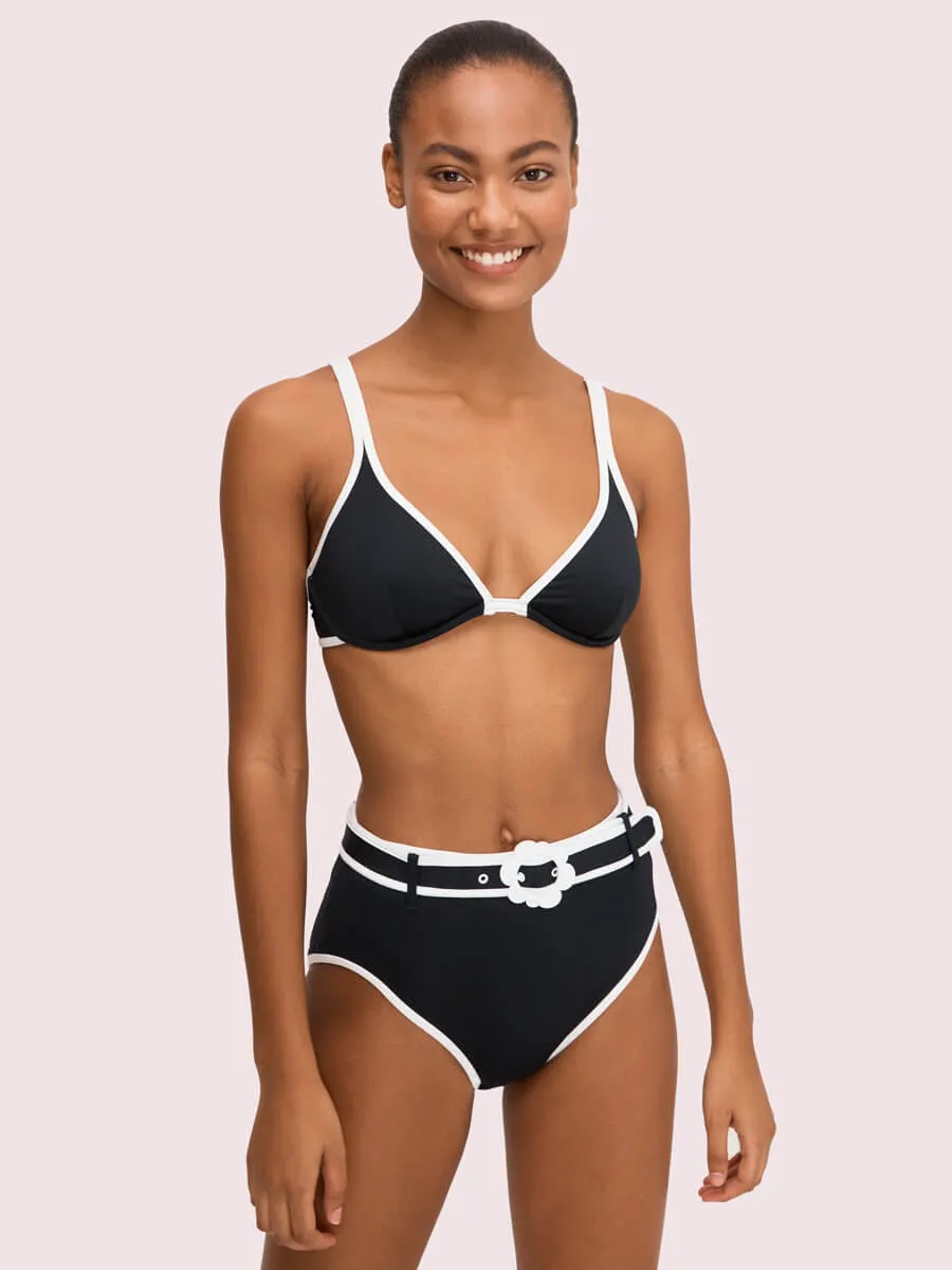 Daisy Buckle High Waist Bottom Black